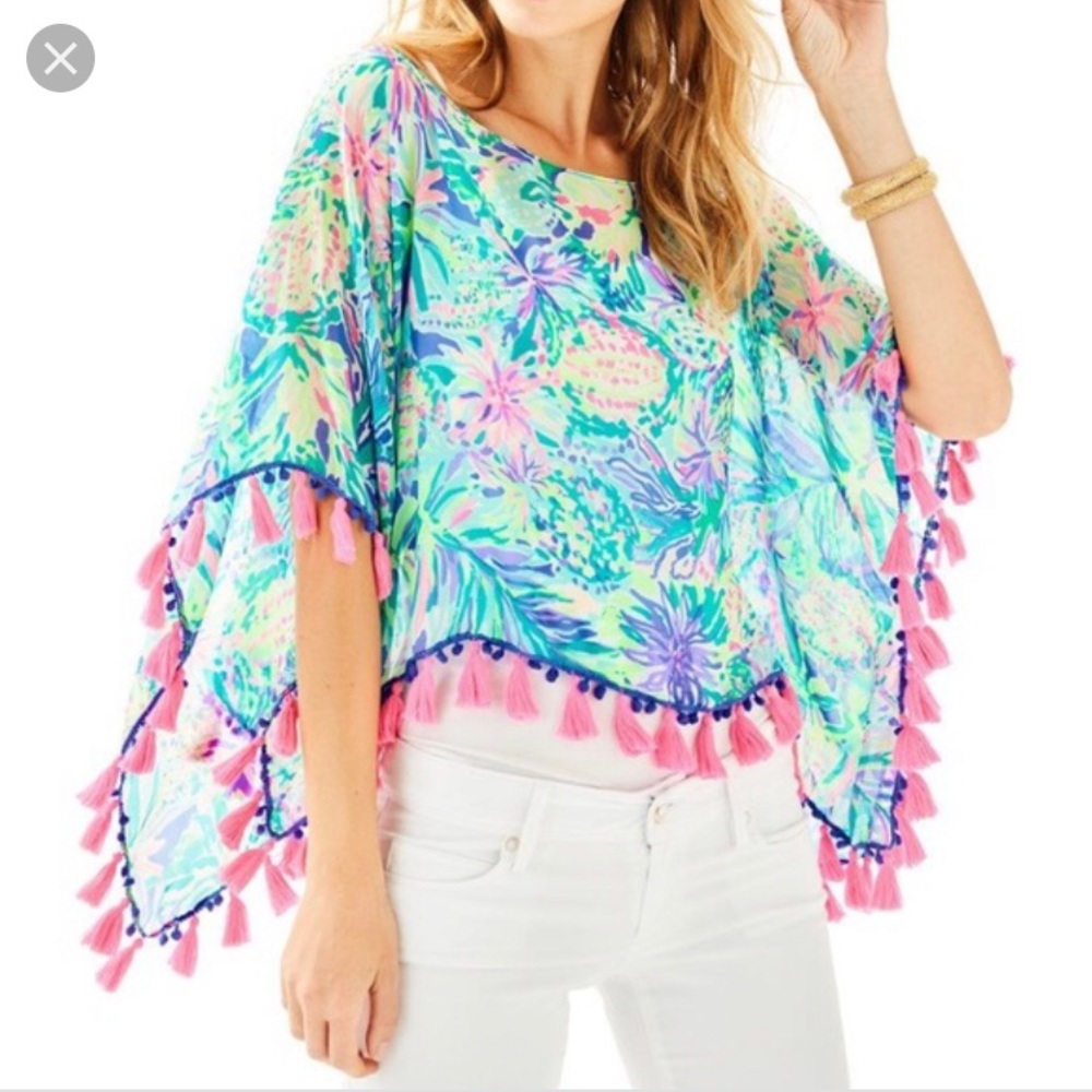 Lilly Pulitzer Marina Poncho in Multi Junipero